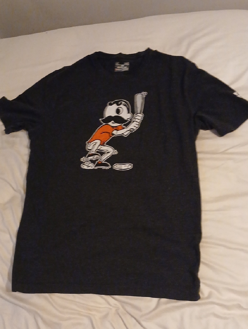 Under Armour Men's Black Graphic Tee with Orange Batter Illustration